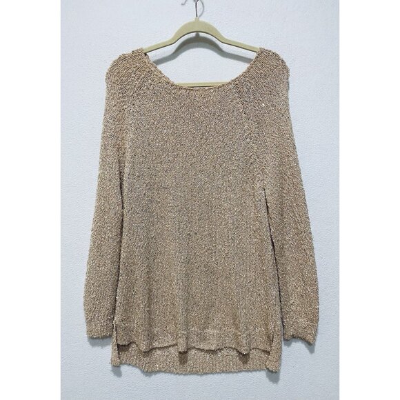 Chicos Sweater Womens Large Pink Sequin Shine Claire Pullover Sparkly Holiday - Picture 1 of 7